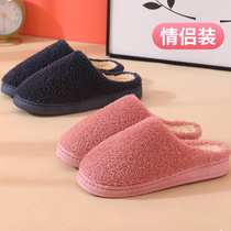 Winter lovers cotton slippers 2021 new home indoor warm non-slip heightening thick bottom fur fluff slippers