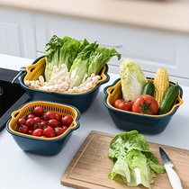 Double Layer Wash Basin Creative Net Red Drain Basket Containing Basket living room Water fruit basket Vegetable Basket Snack containing basket