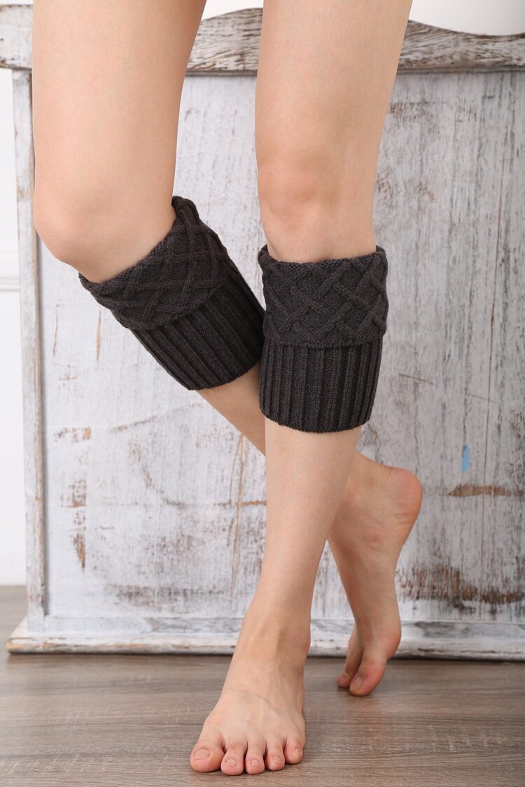 秋冬女士针织保暖护踝袜套韩版宽松毛线鞋靴套堆堆袜短款护腿脚套