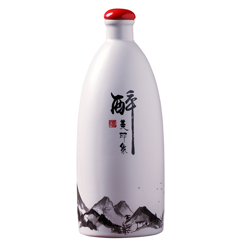 Jingdezhen ceramic bottle a kilo with creative empty bottle antique white wine bottle empty jar flask household seal