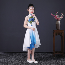 children's princess dress girl's new modified cheongsam Chinese style dress kite folk performance dress