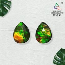 Bi gold color natural Canadian spotted stone crystal film water drop shaped angle surface fresh and sweet personality simple