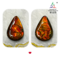 Bi Jincai Natural Canadian Spotted Gems Double-sided Red Bare Naked Stone Snail Fossils