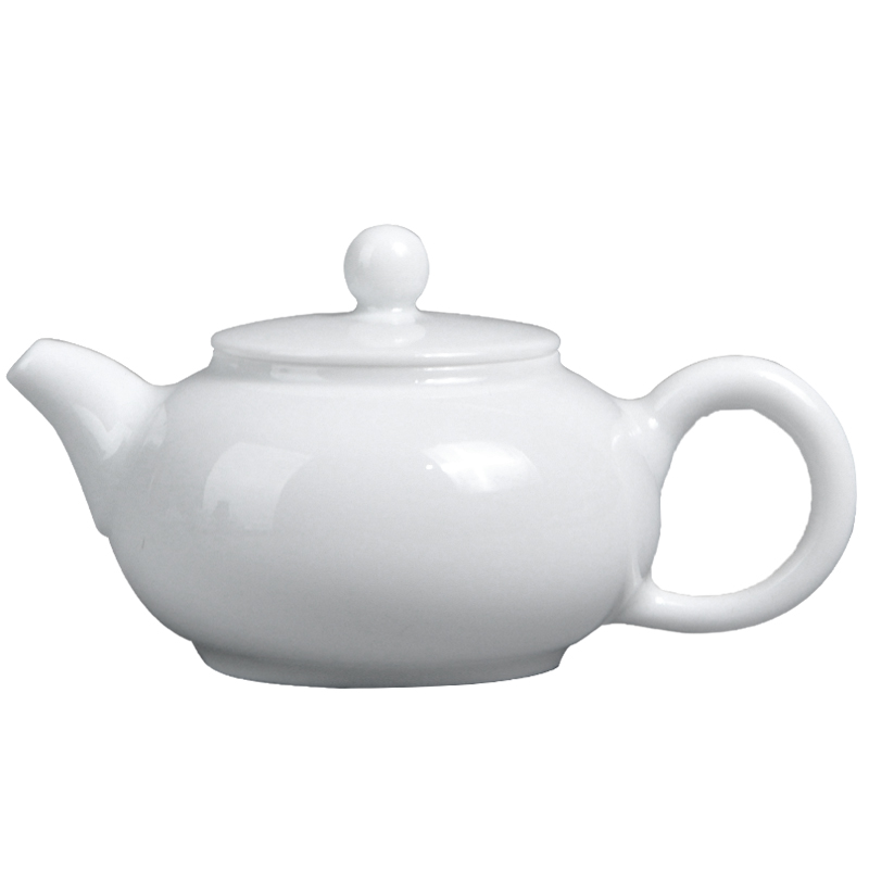 Kung fu tea set a single teapot jingdezhen porcelain teapot flat belly pot of Chinese antique small single pot hand celadon
