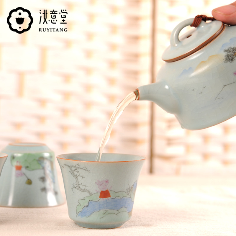 Jingdezhen ceramic piggy paggy social man page trill web celebrity your up teacup master single cup sample tea cup