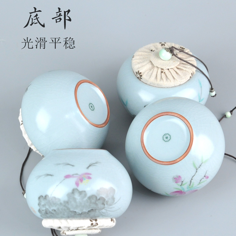 Your up caddy fixings hand - made porcelain sealed as cans ceramic POTS round black tea, green tea tea storehouse storage POTS storage POTS