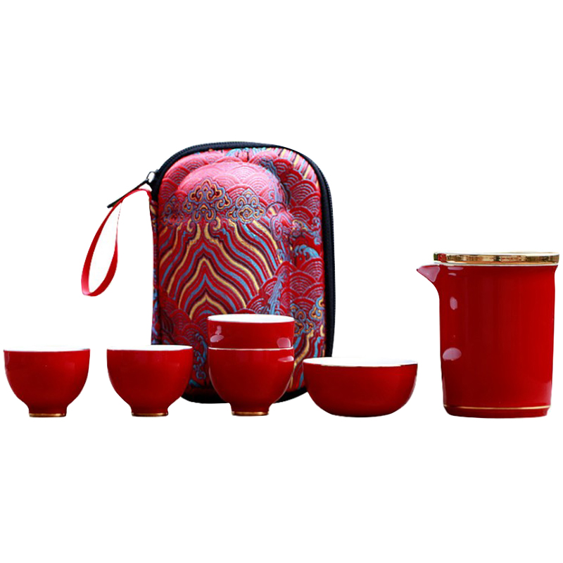 Ceramic crack a pot of Chinese contracted kungfu tea set fourth portable tea teapot Japanese trip