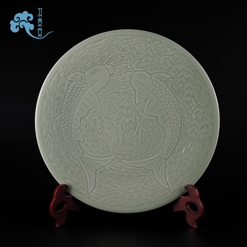 Ore your up high - end porcelain arts and crafts with checking ceramic disc home sitting room adornment sat dish furnishing articles