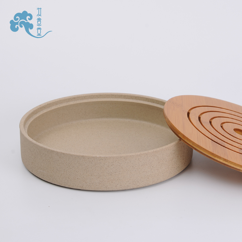 Ceramic tea tray tray was circular dry Taiwan Japanese contracted tea tea tea saucer Taiwan office household pot bearing