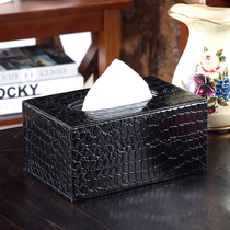 European red crocodile tissue box drawing Box Creative Leather paper towel storage box household car tissue drawing