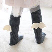 Baby pantyhose autumn plus file large PP leggings socks Angel wings spring and autumn solid color double needle cotton pants socks