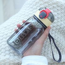 Summer plastic water Cup childrens simple ins cute portable childrens school special water bottle Primary School students high temperature resistant