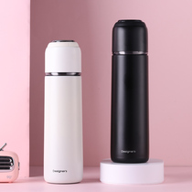 Simple ins thermos cup ladies high value portable student water Cup boys with lid large capacity 304 stainless steel