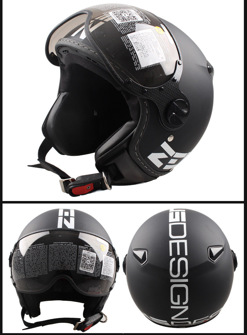 台湾瑞狮冬季摩托车头盔电动车安全帽男女士四季时尚复古半盔210c