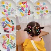 Girls summer simple side clip Korean five-pointed star back head broken hairpin children frosted love large BB clip