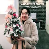 Pink Christmas tree in a pink Christmas tree.