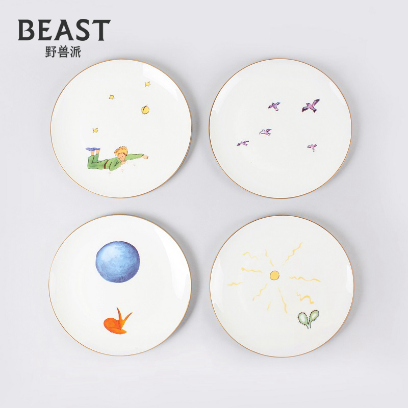 THEBEAST Fauvism Little Prince Bone china dinner plate 4 PCs Western tableware China set dishes New Year gift