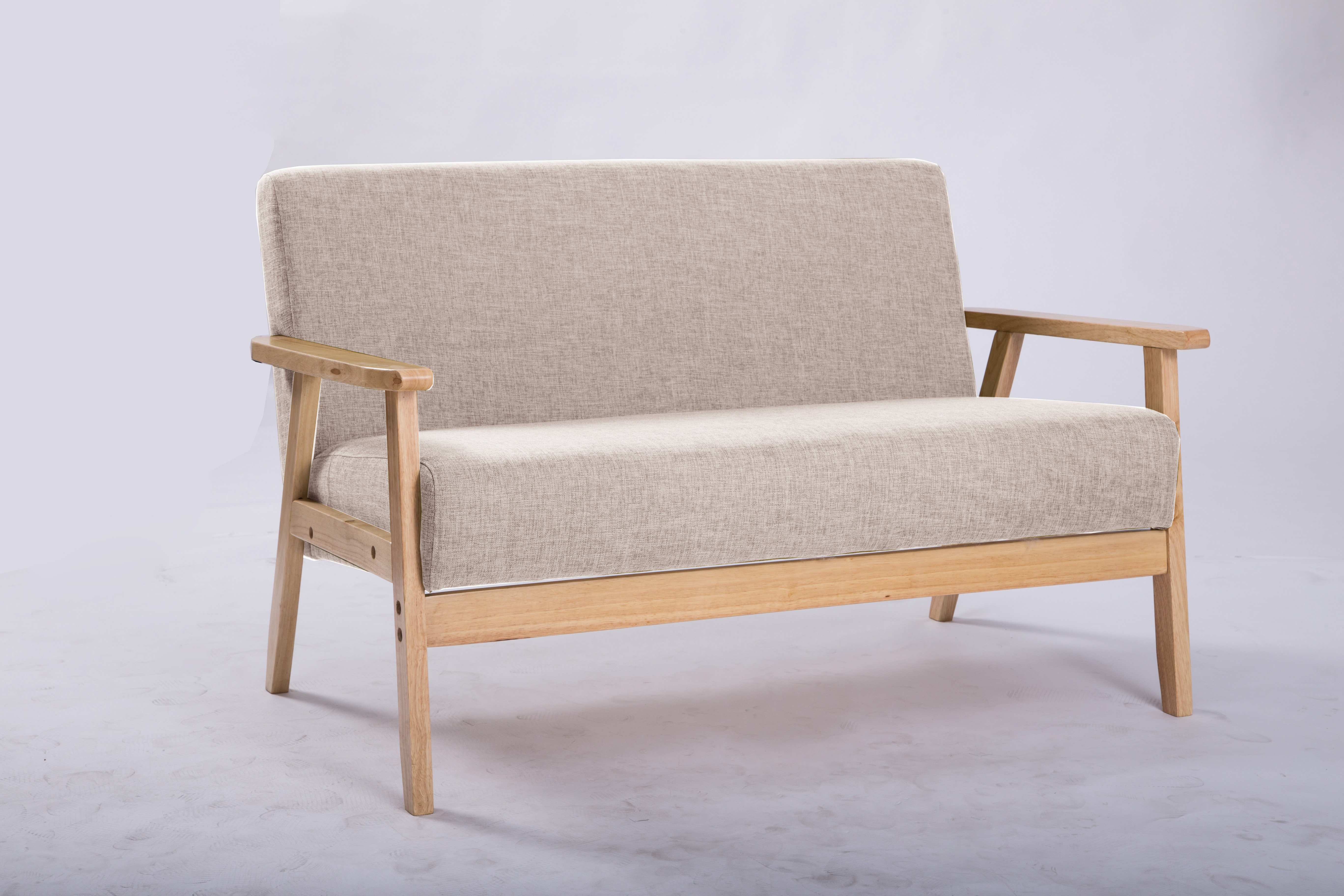 特价小户型组装纯色日式布艺沙发咖啡椅酒店家具田园实木单人双人