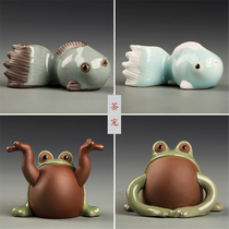 United household ceramic kiln open film glaze tea pet ornaments tea tray tea set tea ceremony accessories frog top quack