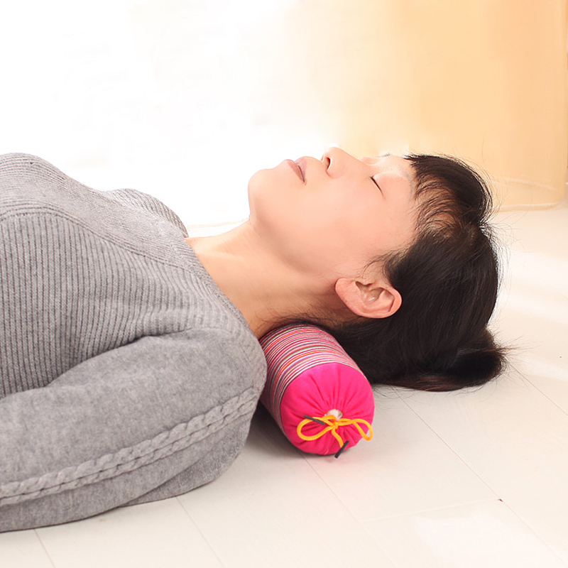 亚彩糖果枕颈椎枕荞麦枕保健枕圆柱枕芯圆枕糖果型枕头全荞麦枕芯_爱