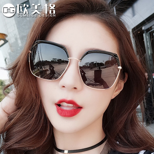 防紫外线太阳镜女潮ins墨镜2019韩版大脸圆脸网红街拍偏光 配近视