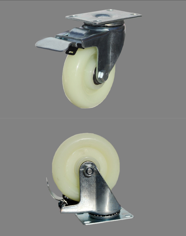 4寸尼龙万向轮轮子小车轮子 平板车轮工业脚轮轱辘车轮子载重王轮