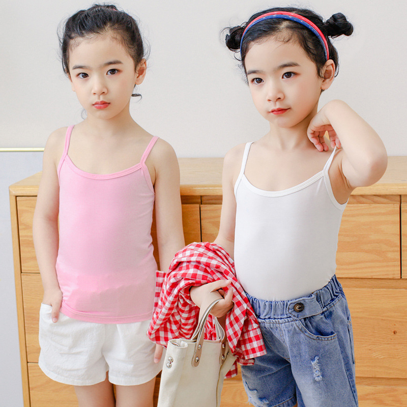 Girls camisole summer modal thin children's bottoming vest baby underwear white inside wear little girl