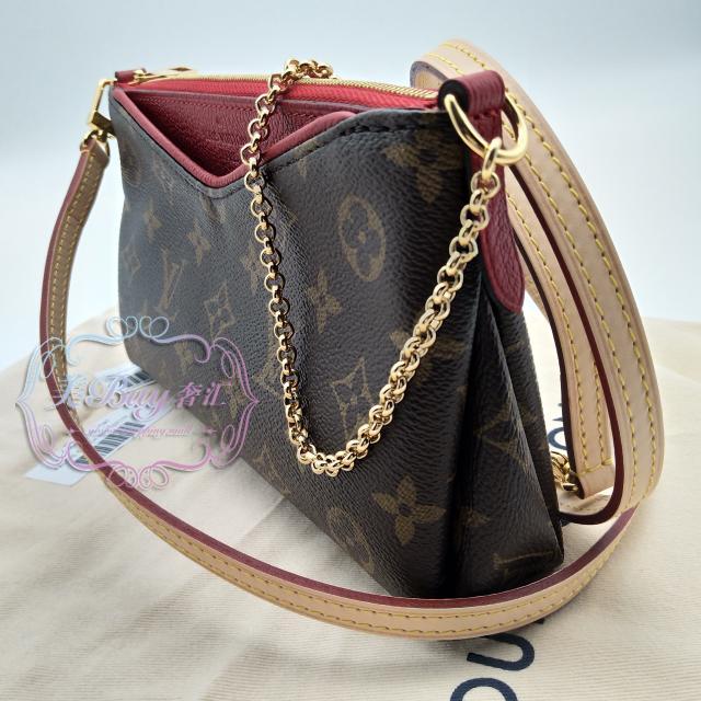 法国lv路易威登新款pallas clutch 老花拼色链条包斜挎m41639