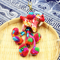 National style creative flower cloth lamb bag hanging fabric handmade car keychain Thailand Southeast Asia tourism commemorative gift