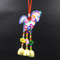 Yunnan ethnic wind bell pendant embroidered color deer three copper bell hanging decoration Lijiang tourist souvenir small gift