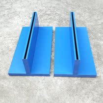 Blue T-shaped newspaper stand base hotel sign square base to map custom glass display stand base plate