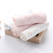 4 Japanese panties womens pure cotton medium-high waist large size ladies triangle pants head full cotton pregnant woman postpartum lace shorts