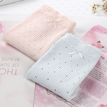 Underpants female pure cotton High waist Large size Hip Comfort Breathable Butterfly Knot Pure Cotton Bottom Crotch Lady Triangle Underwear Full Cotton