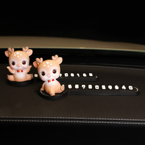 Car Temporary Parking Number Plate Cute Cartoon Creativity Small Deer Decoration Pendulum for moving car moving car Phone woman