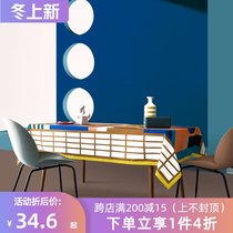 Modern simple waterproof oil-proof tablecloth rectangular household tablecloth anti-hot tea table tablecloth cover cloth fabric