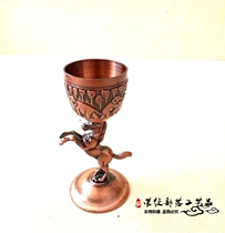 Inner Mongolia crafts plated copper running horse cup wine glass kit gift box Junma Pentium wine glass horse top cup