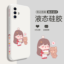 vivox30 mobile phone shell liquid silicone x27pro lens all-inclusive anti-drop vivo straight edge Rubiks cube shell pro new side card net red X30pro female protective shell personality creation