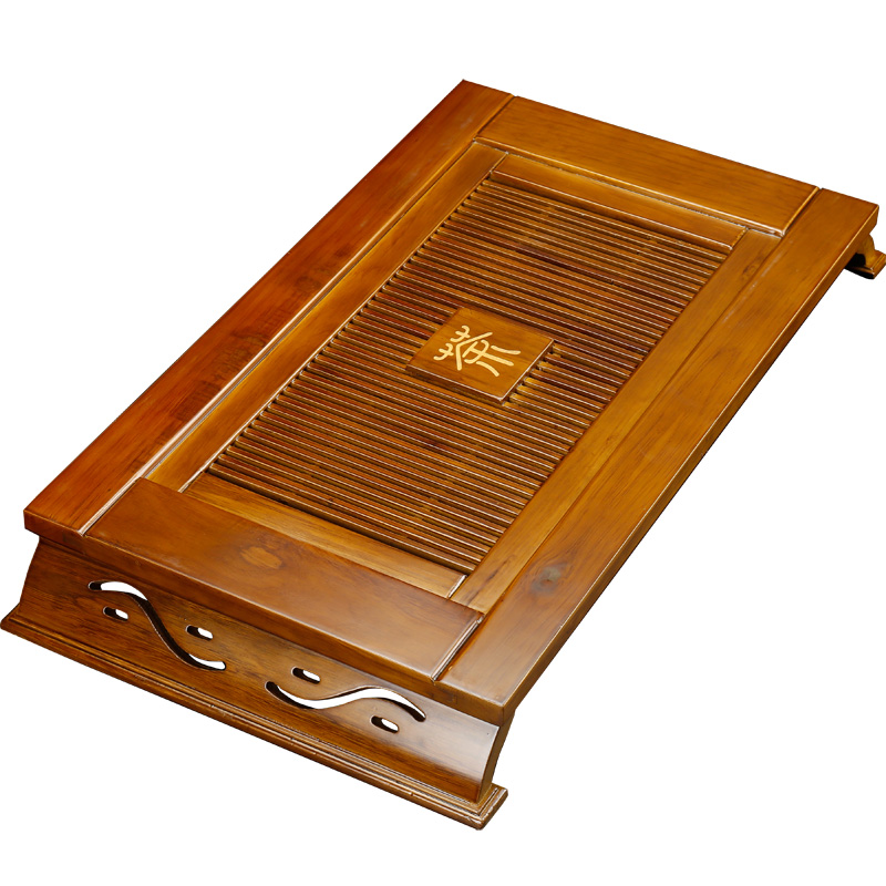 In building solid wood tea tray household bamboo kung fu tea sets tea tray saucer contracted water tray drawer drainage