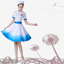  New medical clothing nurse dance performance clothing white angel dance skirt youth modern dance elegant dress