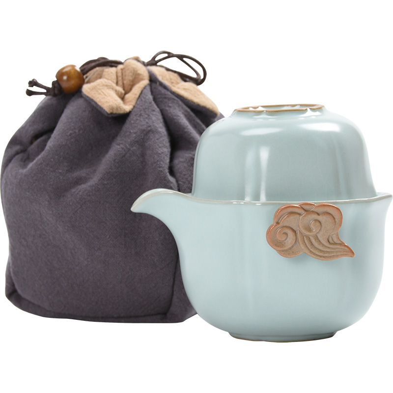 Jun is a pot of a crack travel single tea tea teapot on - board, portable bag in your porcelain kung fu suit