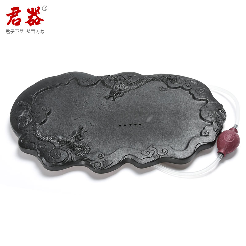 Jun ware, black pottery kung fu tea tray was dry ceramic tea sets of household contracted tea set drainage saucer dish dragon age