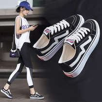 2021 autumn black canvas shoes womens shoes Korean version of Joker student cloth shoes summer Net red casual platform shoes