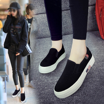Autumn 2021 New Wild canvas shoes womens shoes a pedal student Korean black casual lazy cloth shoes