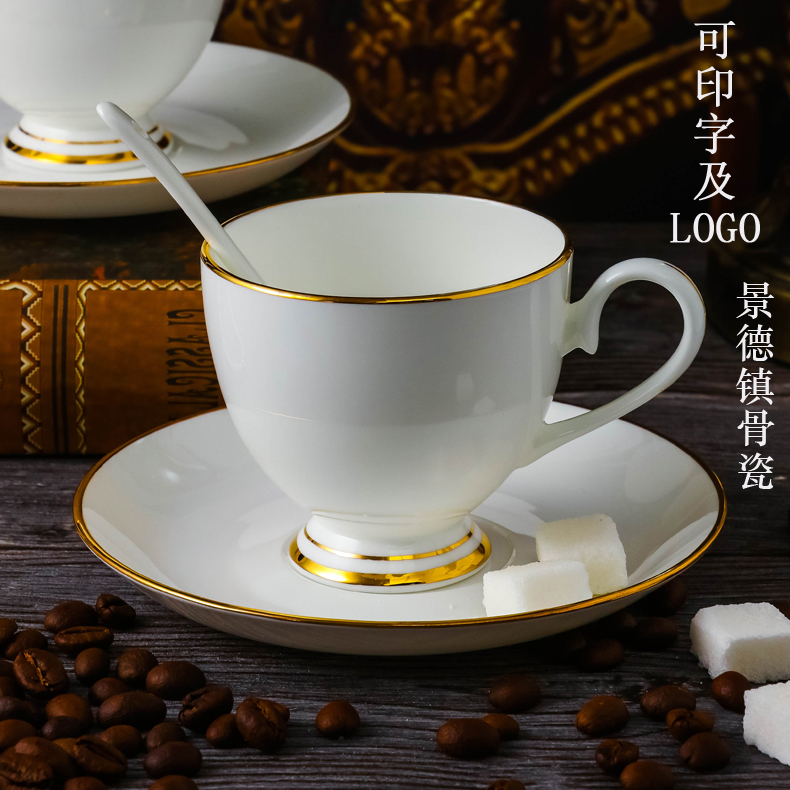 Jingdezhen ceramic white coffee cup up phnom penh dish suits for office coffee cup ipads China custom logo