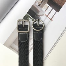 Canvas belt men simple Joker Korea with skirt elastic belt Women wide stretch jeans belt