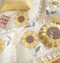 Small fresh and cute wind 80 long suede cotton four sets pure cotton high-end girl full cotton quilt cover spring autumn bed supplies