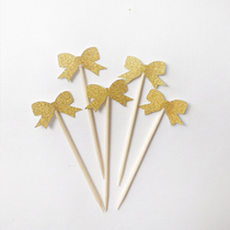 Sparkle small bow cupcake small plug card ten silver gold red
