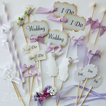 Romantic fantasy purple series wedding dessert table decoration plug-in
