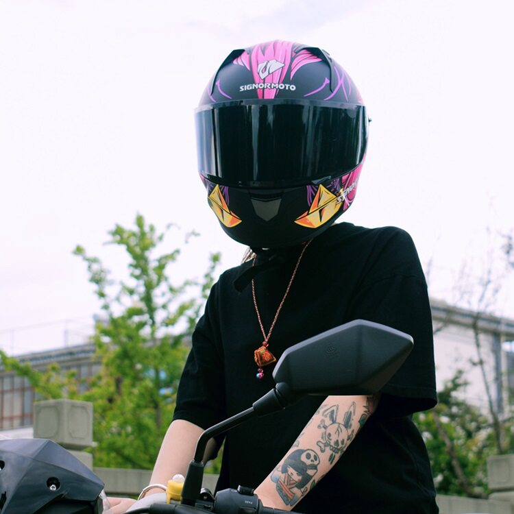 摩托先生头盔男电动摩托车蓝牙女骑士安全盔个性四季夏季赛机车灰