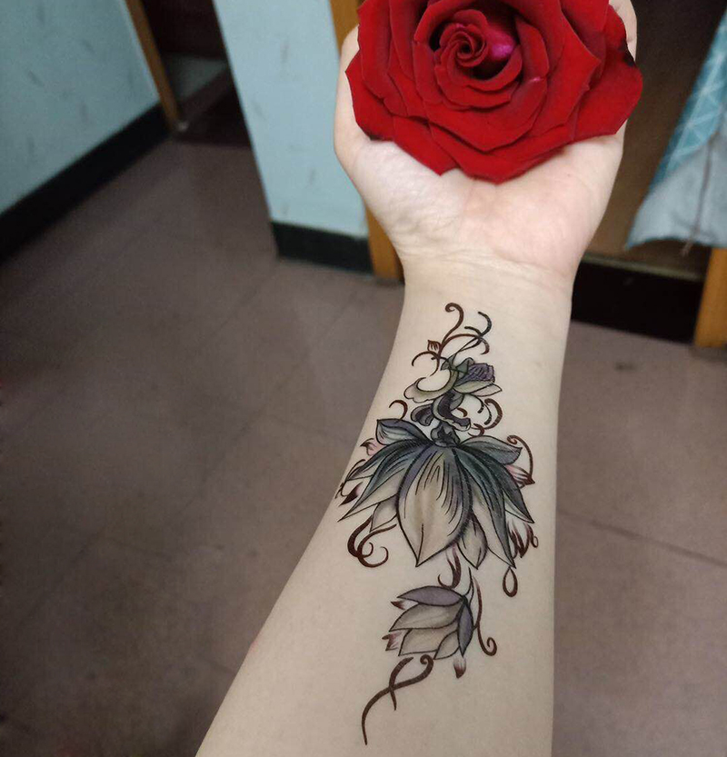 纹身贴防水持久仿真网红花臂图案